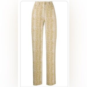 Nanushka Beige and Cream SnakeSkin Patterned Drew Pants NWOT